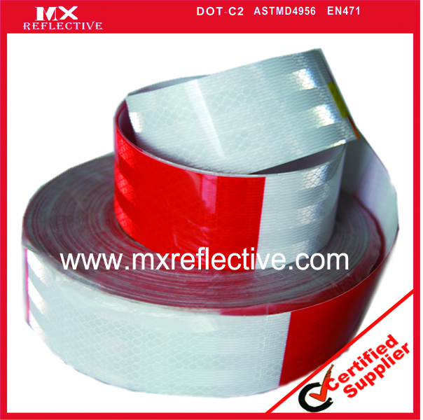 PET Prismatic Red white reflective  tape for truck
